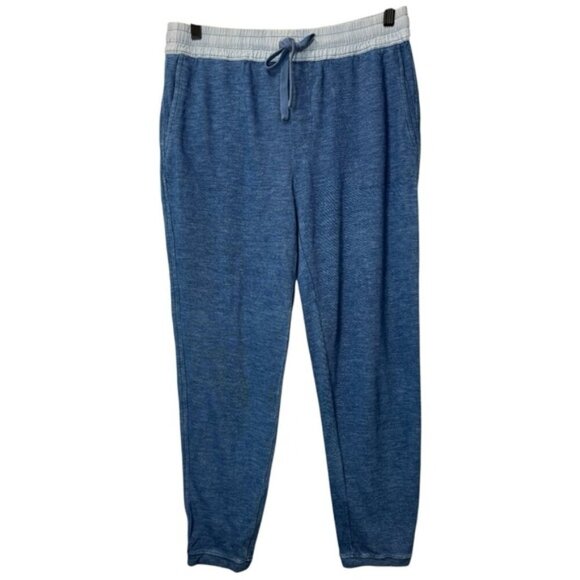 Faherty Heather Blue Joggers with Light Gray Trim - Picture 1 of 8